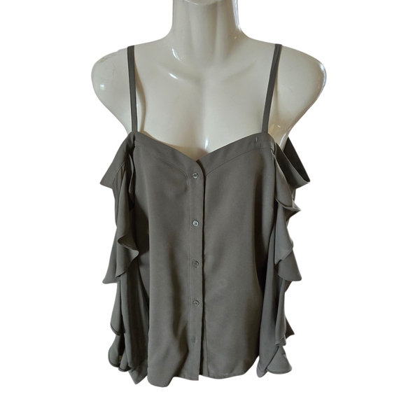 Bar III Gray Button-Front Camisole - Picture 2 of 7